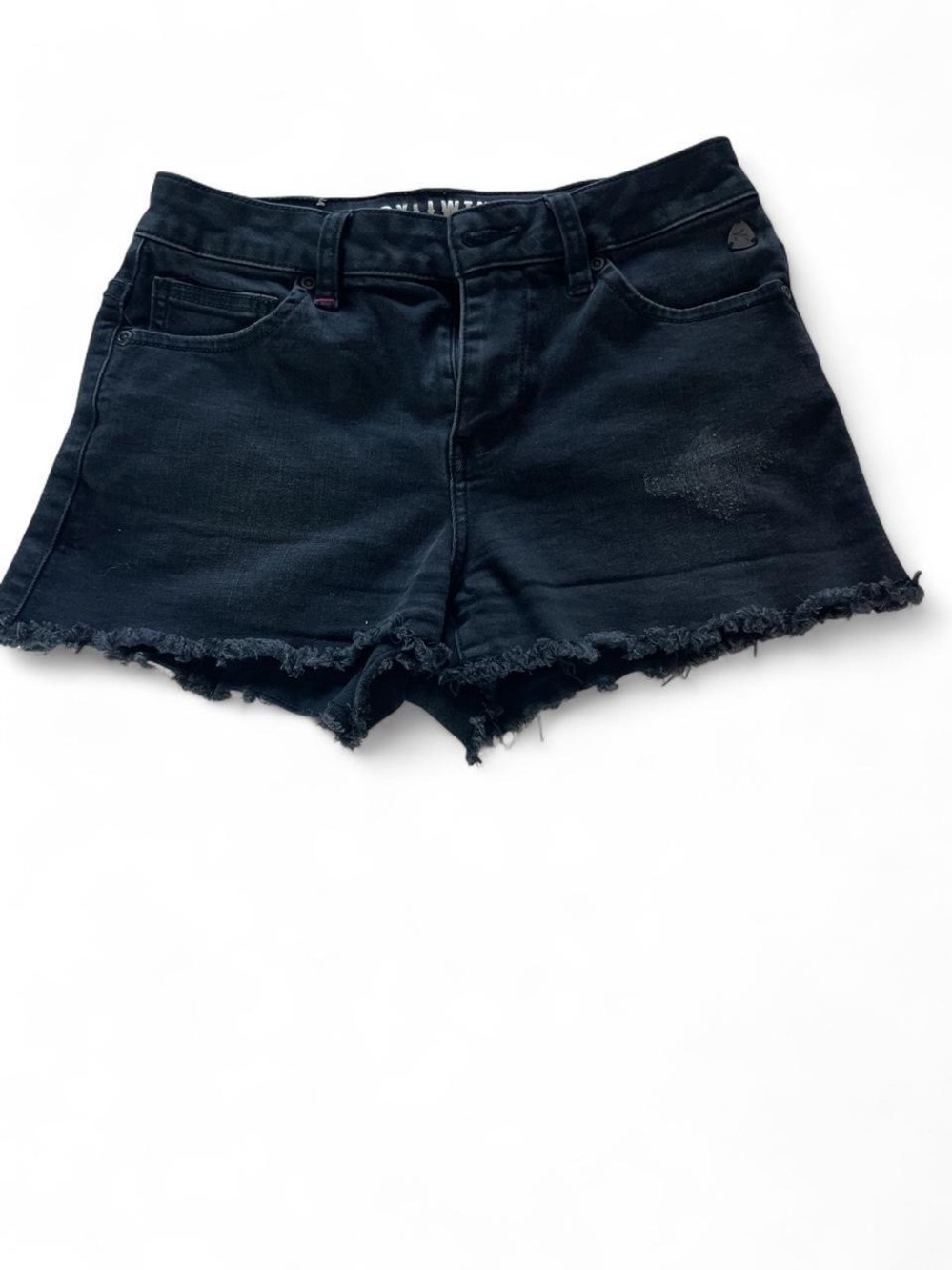 Idyllwind Black Distressed Frayed Hem Denim Shorts